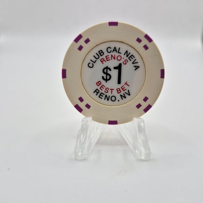 Club Cal-Neva Hotel Casino Reno Nevada 2008 $1 Casino Chip E8547