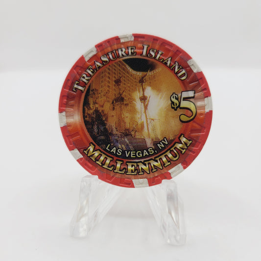 Treasure Island (TI) Hotel Casino Las Vegas Nevada 2000 "Millennium" $5 Casino Chip V5804