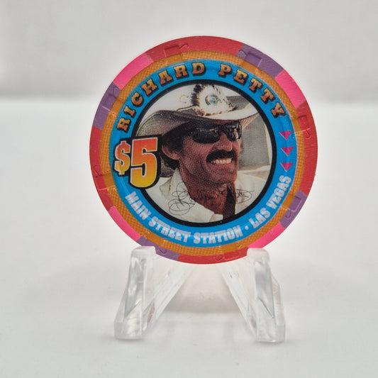 Main Street Station Hotel Casino Las Vegas Nevada 2001 'Richard Petty' $5 Casino Chip V7077