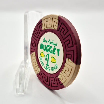 Jim Kelley's Nugget Casino Reno/Tahoe Nevada 1960's $1 Casino Chip N5399