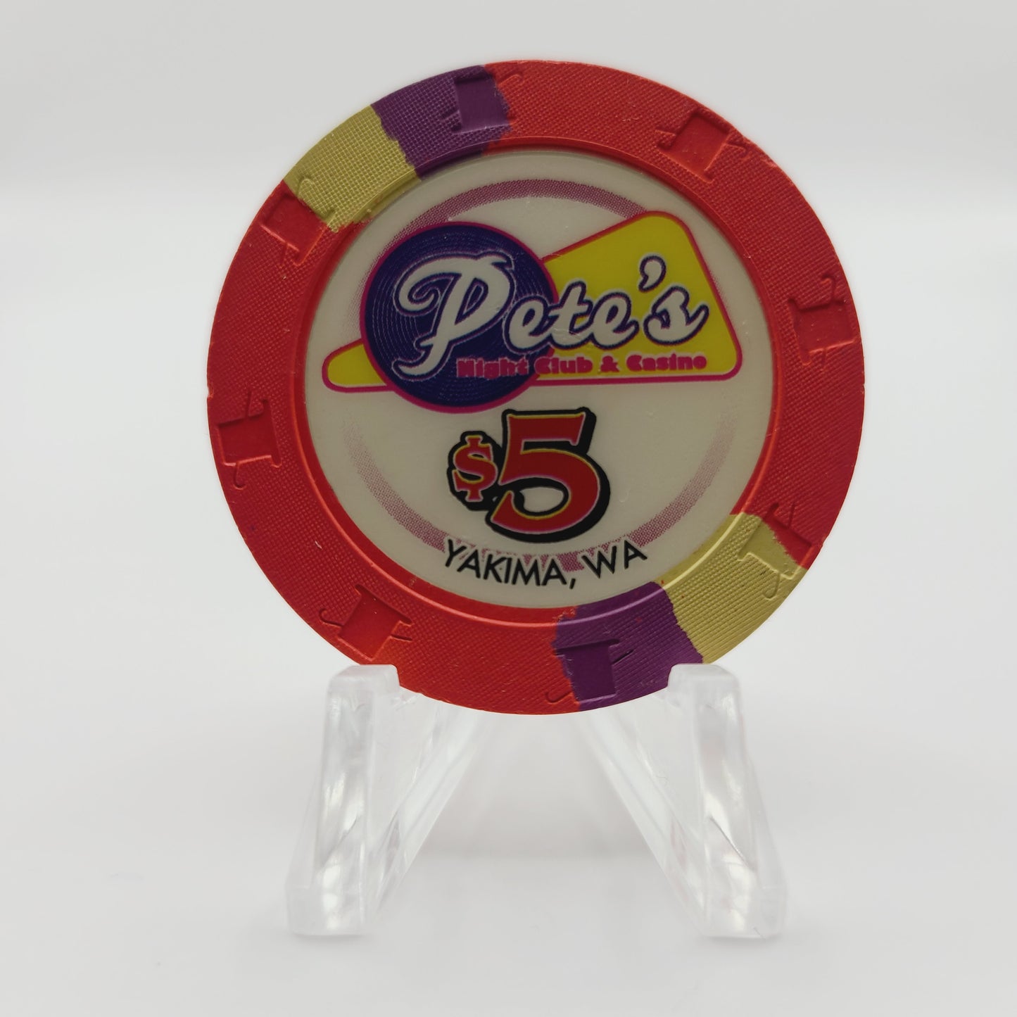 Pete's Card Room Yakima Washington $5 Casino Chip
