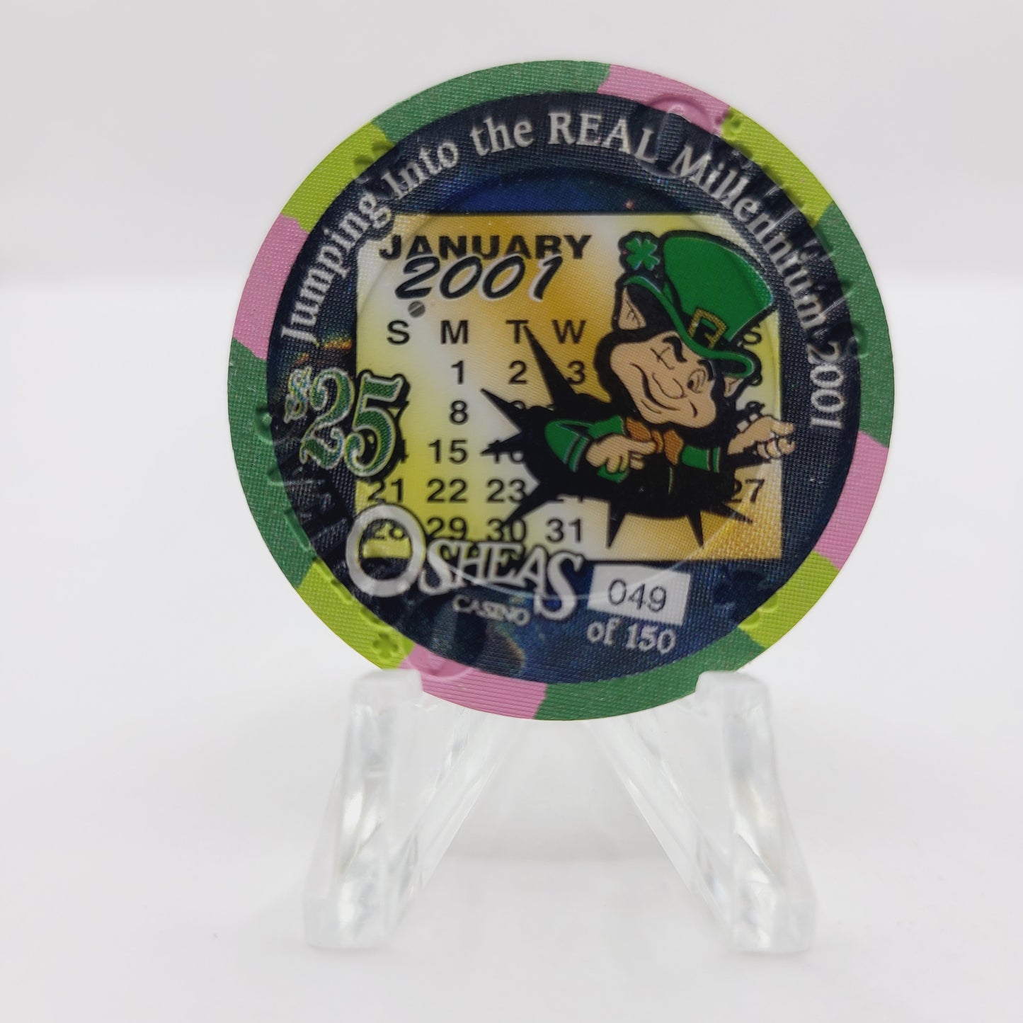 O'Shea's Casino Las Vegas Nevada "Millennium" 2001 $25 Casino Chip V7603 LTD 150 #49