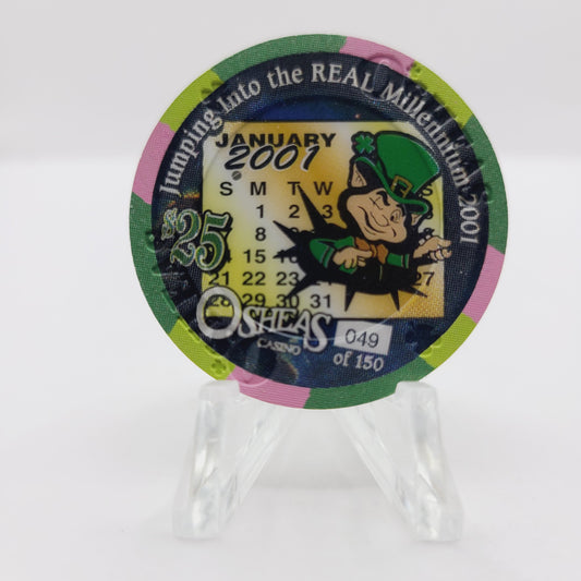 O'Shea's Casino Las Vegas Nevada "Millennium" 2001 $25 Casino Chip V7603 LTD 150 #49