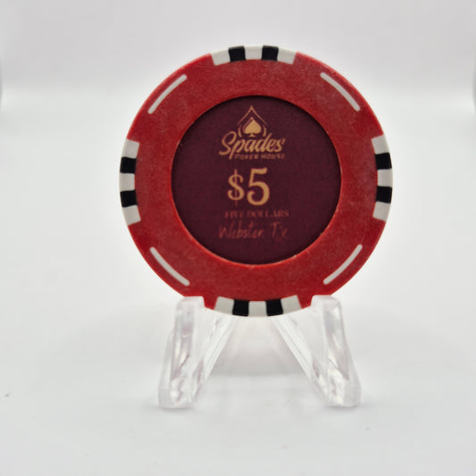 Spades Poker House Webster Texas 2023 $5 Casino Chip