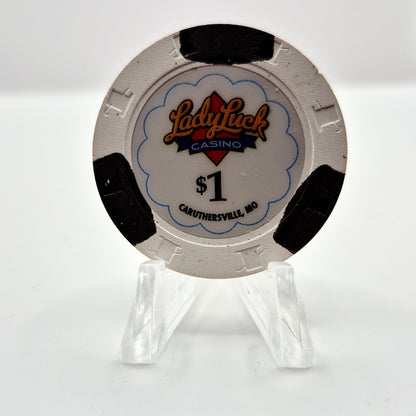Lady Luck Riverboat Casino Caruthersville Missouri 'Backup-Chip' $1 Casino Chip